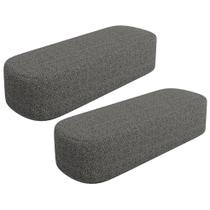 Kit 02 Puffs Decorativo Orgânico para Living Quarto 160cm Doha W01 Linho Mescla Chumbo - Lyam Decor Kit 02 Puffs Decorativo Orgânico para Living Quarto 160cm Doha W01 Linho Mescla Chumbo - Lyam Decor