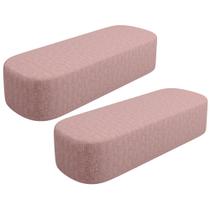 Kit 02 Puffs Decorativo Orgânico para Living Quarto 160cm Doha W01 Linho Rosa - Lyam Decor Kit 02 Puffs Decorativo Orgânico para Living Quarto 160cm Doha W01 Linho Rosa - Lyam Decor
