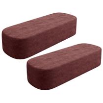 Kit 02 Puffs Decorativo Orgânico para Living Quarto 195cm Doha W01 Linho Bordô - Lyam Decor Kit 02 Puffs Decorativo Orgânico para Living Quarto 195cm Doha W01 Linho Bordô - Lyam Decor