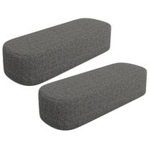 Kit 02 Puffs Decorativo Orgânico para Living Quarto 195cm Doha W01 Linho Mescla Chumbo - Lyam Decor Kit 02 Puffs Decorativo Orgânico para Living Quarto 195cm Doha W01 Linho Mescla Chumbo - Lyam Decor