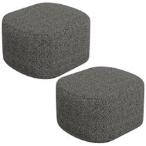Kit 02 Puffs Decorativo Orgânico para Living Quarto 70cm Doha W01 Linho Mescla Chumbo - Lyam Decor Kit 02 Puffs Decorativo Orgânico para Living Quarto 70cm Doha W01 Linho Mescla Chumbo - Lyam Decor