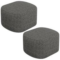 Kit 02 Puffs Decorativo Orgânico para Living Quarto 70cm Doha W01 Linho Mescla Chumbo - Lyam Decor Kit 02 Puffs Decorativo Orgânico para Living Quarto 70cm Doha W01 Linho Mescla Chumbo - Lyam Decor