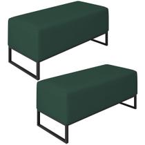 Kit 02 Puffs Decorativo Para Sala de Estar Cléo W01 Base Ferro 90 cm Suede Verde Musgo - Lyam Decor Kit 02 Puffs Decorativo Para Sala de Estar Cléo W01 Base Ferro 90 cm Suede Verde Musgo - Lyam Decor