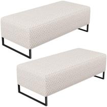 Kit 02 Puffs Decorativo Sala de Estar Bali W01 Base de Ferro 120x50 cm Bouclê Cru - Lyam Kit 02 Puffs Decorativo Sala de Estar Bali W01 Base de Ferro 120x50 cm Bouclê Cru - Lyam
