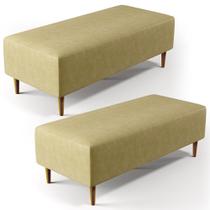Kit 02 Puffs Decorativo Sala de Estar Bali W01 Pés Palito 120x50 cm material sintético Casco Fendi - Lyam Kit 02 Puffs Decorativo Sala de Estar Bali W01 Pés Palito 120x50 cm material sintético Casco Fendi - Lyam