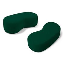 Kit 02 Puffs Decorativos Living Aisha Orgânico 02 Lugares Bouclê Verde - Desk Design