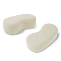 Kit 02 Puffs Decorativos Living Aisha Orgânico 02 Lugares Suede Bege Claro - Abmaza Kit 02 Puffs Decorativos Living Aisha Orgânico 02 Lugares Suede Bege Claro - Abmaza