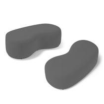Kit 02 Puffs Decorativos Living Aisha Orgânico 02 Lugares Suede Cinza - Abmaza Kit 02 Puffs Decorativos Living Aisha Orgânico 02 Lugares Suede Cinza - Abmaza