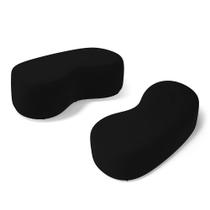 Kit 02 Puffs Decorativos Living Aisha Orgânico 02 Lugares Suede Preto - Desk Design