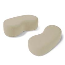 Kit 02 Puffs Decorativos Living Aisha Orgânico 02 Lugares Veludo Bege - Abmaza Kit 02 Puffs Decorativos Living Aisha Orgânico 02 Lugares Veludo Bege - Abmaza