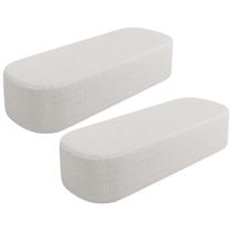 Kit 02 Puffs Decorativos Orgânico para Living Quarto 140cm Doha W01 Bouclê Cru - Lyam Decor