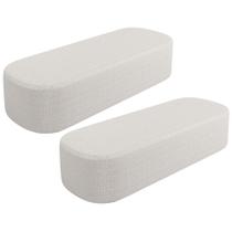 Kit 02 Puffs Decorativos Orgânico para Living Quarto 195cm Doha W01 Bouclê Cru - Lyam Decor Kit 02 Puffs Decorativos Orgânico para Living Quarto 195cm Doha W01 Bouclê Cru - Lyam Decor
