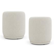 Kit 02 Puffs Decorativos Orgânicos Living Mavi Bouclê Creme - Abmaza Kit 02 Puffs Decorativos Orgânicos Living Mavi Bouclê Creme - Abmaza