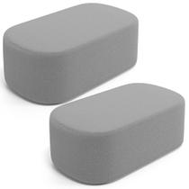 Kit 02 Puffs Decorativos Orgânicos Para Living Quarto 100cm Doha W01 Bouclê Cinza - Lyam Decor Kit 02 Puffs Decorativos Orgânicos Para Living Quarto 100cm Doha W01 Bouclê Cinza - Lyam Decor