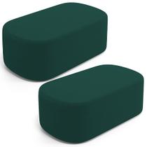 Kit 02 Puffs Decorativos Orgânicos Para Living Quarto 100cm Doha W01 Bouclê Verde - Lyam Decor Kit 02 Puffs Decorativos Orgânicos Para Living Quarto 100cm Doha W01 Bouclê Verde - Lyam Decor