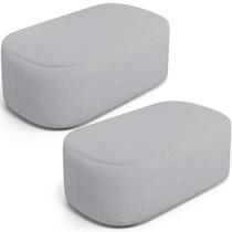 Kit 02 Puffs Decorativos Orgânicos Para Living Quarto 100cm Doha W01 Linho Cinza - Lyam Decor Kit 02 Puffs Decorativos Orgânicos Para Living Quarto 100cm Doha W01 Linho Cinza - Lyam Decor