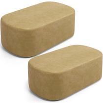 Kit 02 Puffs Decorativos Orgânicos Para Living Quarto 100cm Doha W01 material sintético Fendi - Lyam Decor