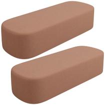 Kit 02 Puffs Decorativos Orgânicos Para Living Quarto 140cm Doha W01 Linho Rosê - Lyam Decor