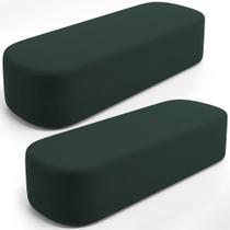 Kit 02 Puffs Decorativos Orgânicos Para Living Quarto 140cm Doha W01 Suede Verde Musgo - Lyam Decor Kit 02 Puffs Decorativos Orgânicos Para Living Quarto 140cm Doha W01 Suede Verde Musgo - Lyam Decor