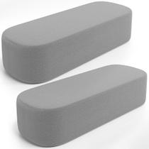 Kit 02 Puffs Decorativos Orgânicos Para Living Quarto 160cm Doha W01 Bouclê Cinza - Lyam Decor Kit 02 Puffs Decorativos Orgânicos Para Living Quarto 160cm Doha W01 Bouclê Cinza - Lyam Decor
