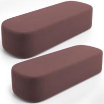 Kit 02 Puffs Decorativos Orgânicos Para Living Quarto 160cm Doha W01 Suede Rosê - Lyam Decor Kit 02 Puffs Decorativos Orgânicos Para Living Quarto 160cm Doha W01 Suede Rosê - Lyam Decor