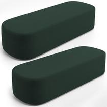Kit 02 Puffs Decorativos Orgânicos Para Living Quarto 160cm Doha W01 Suede Verde Musgo - Lyam Decor Kit 02 Puffs Decorativos Orgânicos Para Living Quarto 160cm Doha W01 Suede Verde Musgo - Lyam Decor