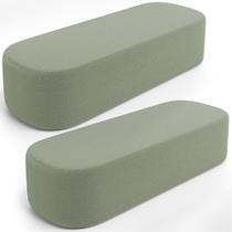 Kit 02 Puffs Decorativos Orgânicos Para Living Quarto 195cm Doha W01 Bouclê Oliva - Lyam Decor Kit 02 Puffs Decorativos Orgânicos Para Living Quarto 195cm Doha W01 Bouclê Oliva - Lyam Decor