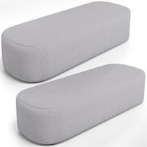Kit 02 Puffs Decorativos Orgânicos Para Living Quarto 195cm Doha W01 Linho Cinza - Lyam Decor Kit 02 Puffs Decorativos Orgânicos Para Living Quarto 195cm Doha W01 Linho Cinza - Lyam Decor