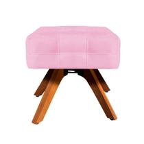 Kit 02 Puffs Giratório Elisa Suede Rosa Bebê