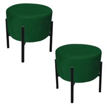 Kit 02 Puffs Iron Suede Base Palito Drossi - Verde