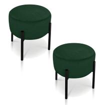 Kit 02 Puffs Iron Suede Verde Base Preto Palito