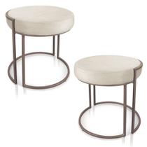 Kit 02 Puffs Love Suede Bege Base Industrial Cobre