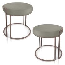 Kit 02 Puffs Love Suede Marrom Rato Base Industrial Cobre