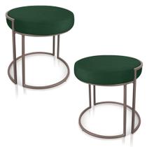 Kit 02 Puffs Love Suede Verde Base Industrial Cobre