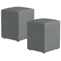 Kit 02 Puffs Quadrado L02 Decorativo Corano Cinza - Lyam Decor Kit 02 Puffs Quadrado L02 Decorativo Corano Cinza - Lyam Decor