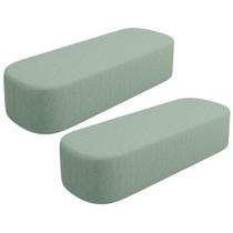 Kit 02 PuffsDecorativo Orgânico para Living Quarto 140cm Doha W01 Linho Verde Menta - Lyam Decor Kit 02 PuffsDecorativo Orgânico para Living Quarto 140cm Doha W01 Linho Verde Menta - Lyam Decor
