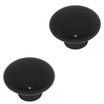 Kit 02 Puxadores Porcelana Cerâmica Furo Único Gaveta Armário Italy Line Cor Preto Kit 02 Puxadores Porcelana Cerâmica Furo Único Gaveta Armário Italy Line Cor Preto