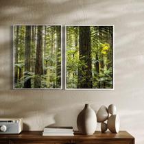 Kit 02 Quadros Decorativo Floresta Natureza 62x47cm Sem Vidro Cor da Moldura Gano Kit 02 Quadros Decorativo Floresta Natureza 62x47cm Sem Vidro Cor da Moldura Gano