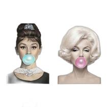 Kit 02 Quadros Decorativos Audrey E Marilyn Chicletes