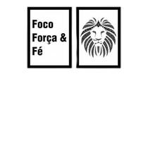 Kit 02 Quadros Decorativos Foco Força E Fé Leão