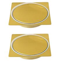 Kit 02 Ralo Click Banheiro Inox Quadrado 10x10 Dourado