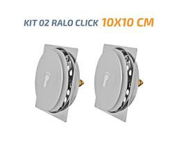 Kit 02 Ralo Click Quadrado 10x10 Inox Veda Cheiro e Insetos - Tik de Casa