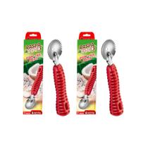 Kit 02 Raspa Coco Raspador De Inox Manual Com Cabo Reforçado