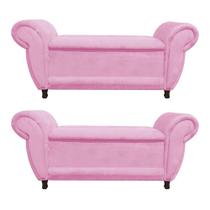 Kit 02 Recamier Baú Itália Namoradeira Calçadeira Suede Kit 02 Recamier Baú Itália Namoradeira Calçadeira Suede