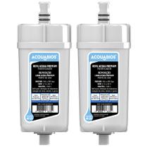 Kit 02 Refil Acquabios Para Torneira Com Filtro Purificador de Água Blindado Premium Acqua Tripla Filtragem Original
