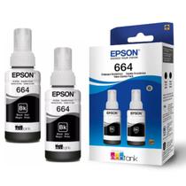 Kit 02 Refil de Tinta Preta T664 Para Epson L375 L395 L396 L355 L365