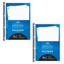 Kit 02 Refil Tiliflex Para Caderno Argolado Fichário Universitário 80 Folhas ( 90g/m² ) Tilibra
