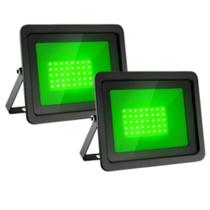 Kit 02 refletor led 30w verde bivolt