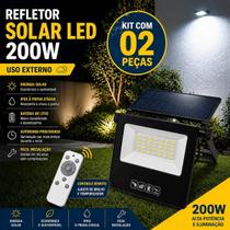 Kit 02 Refletor Solar Led Holofote 200w Placa Conjugada Kit 02 Refletor Solar Led Holofote 200w Placa Conjugada