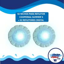 KIT 02 REFLETORES CRISTAL Power RGB 1,75 MT CooperKal Summers + 2 DISPOSITIVOS Iluminação LED para Piscinas